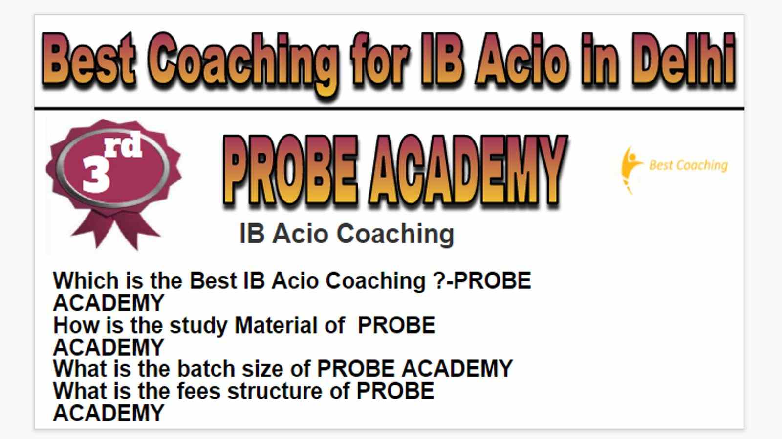 Rank 3 Best coaching for ib acio in Delhi