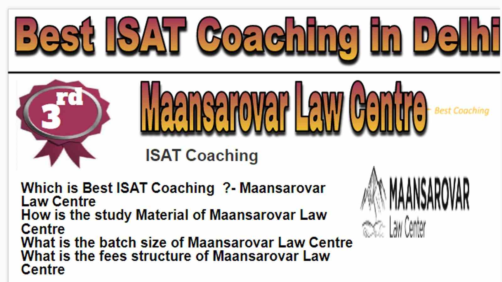 Rank 3 Best lsat Coaching in Delhi