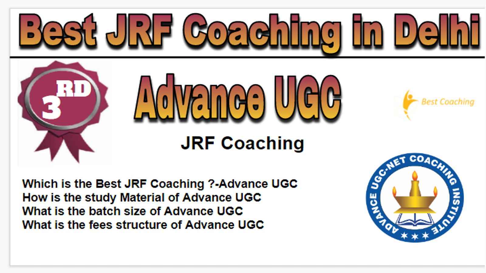 Rank 3 Best JRF Coaching in Delhi