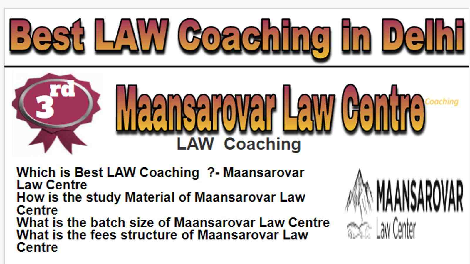 Rank 3 Best law Coaching in Delhi