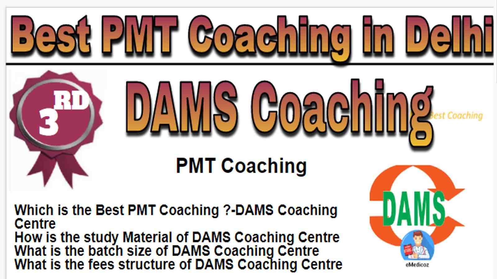 RANK 3 Best Pmt coaching in Delhi