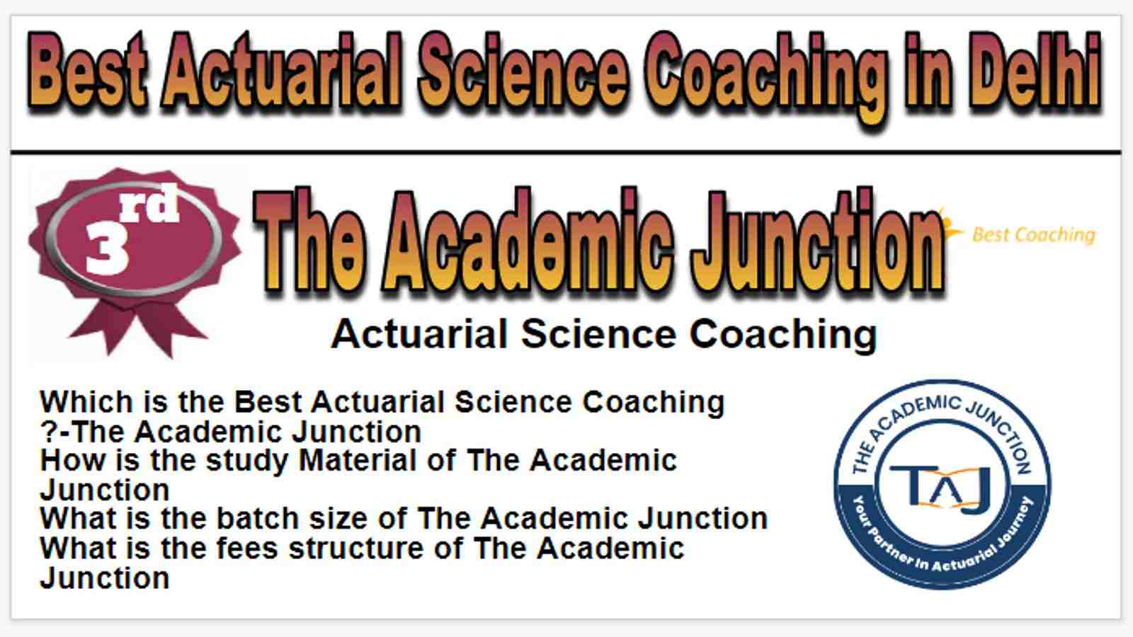 Rank-3 Best actuarial science coaching in Delhi