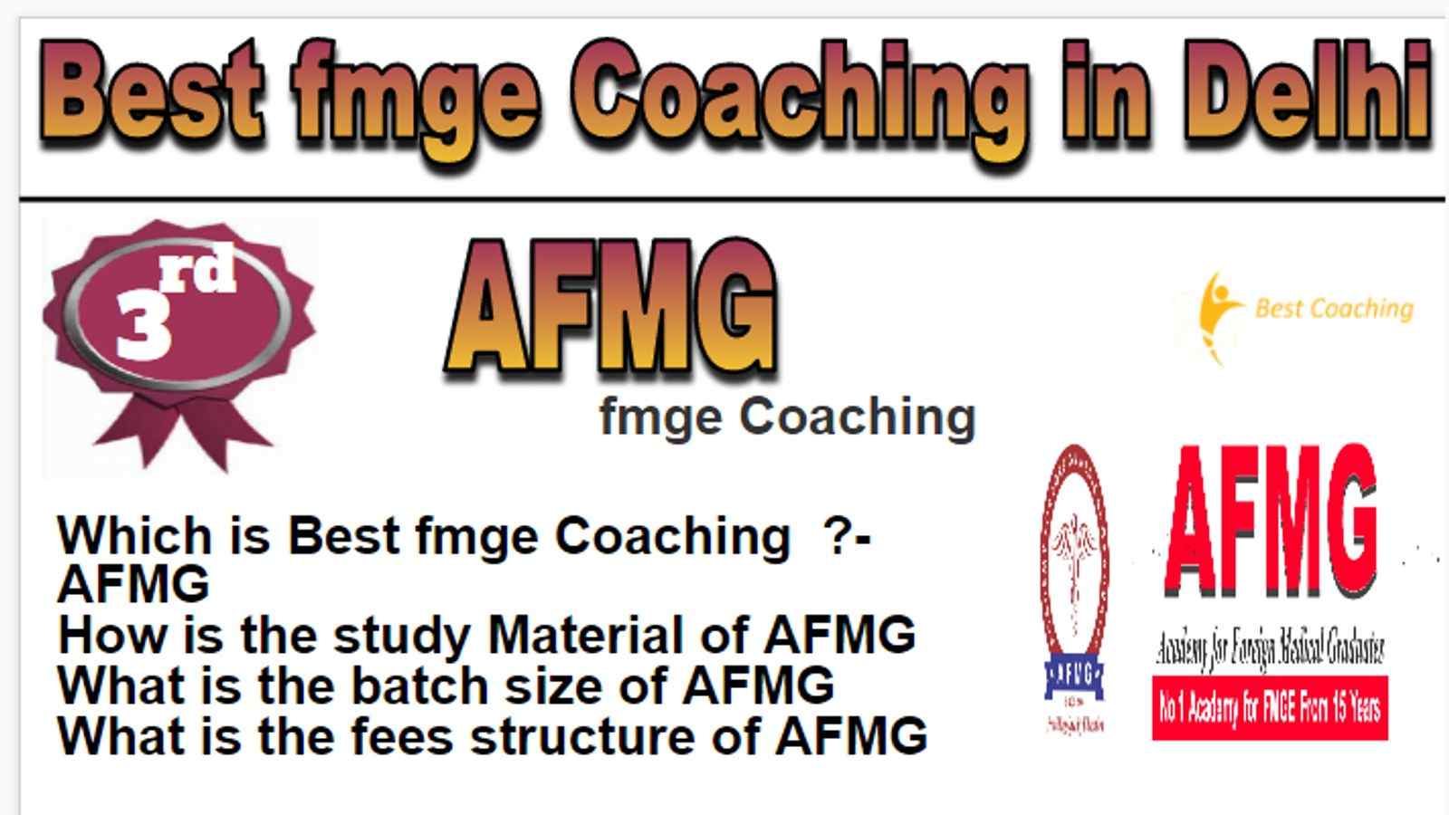 Rank-3 Best fmge coaching in Delhi