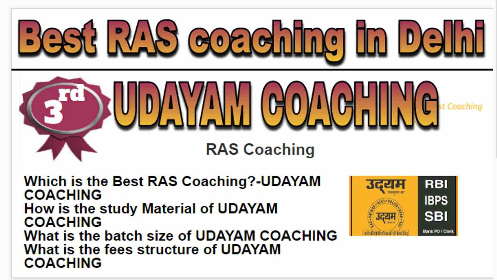 Rank-3 Best RAS Exam Coaching in Delhi