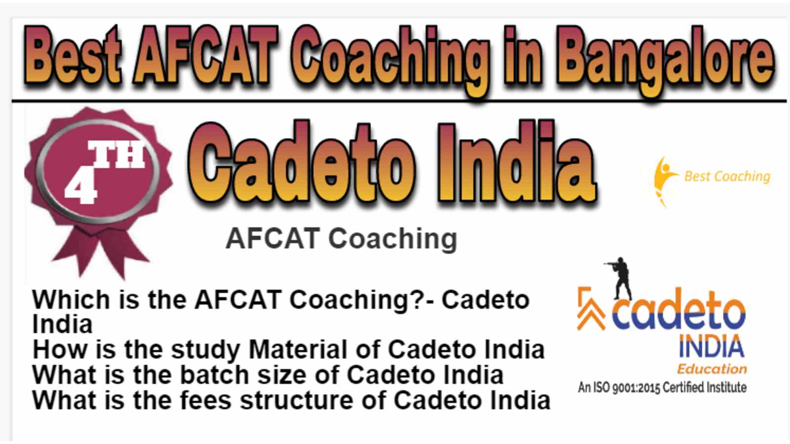 Rank 4 Best AFCAT Coaching in Bangalore