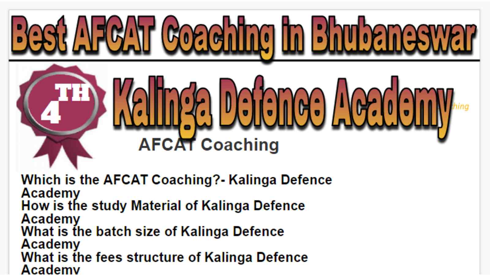 Rank 4 Best AFCAT Coaching in Bhubaneswar