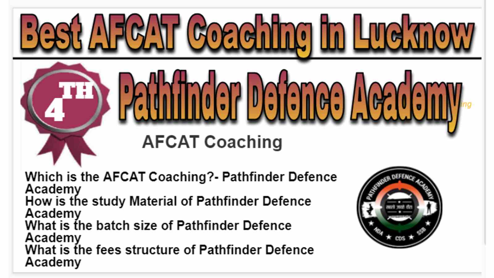 Rank 4 Best AFCAT Coaching in Lucknow