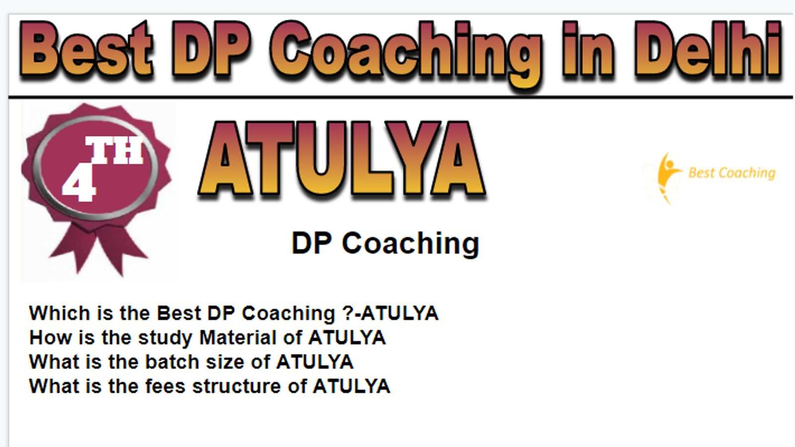 Rank 4 Best DP Coaching in Delhi
