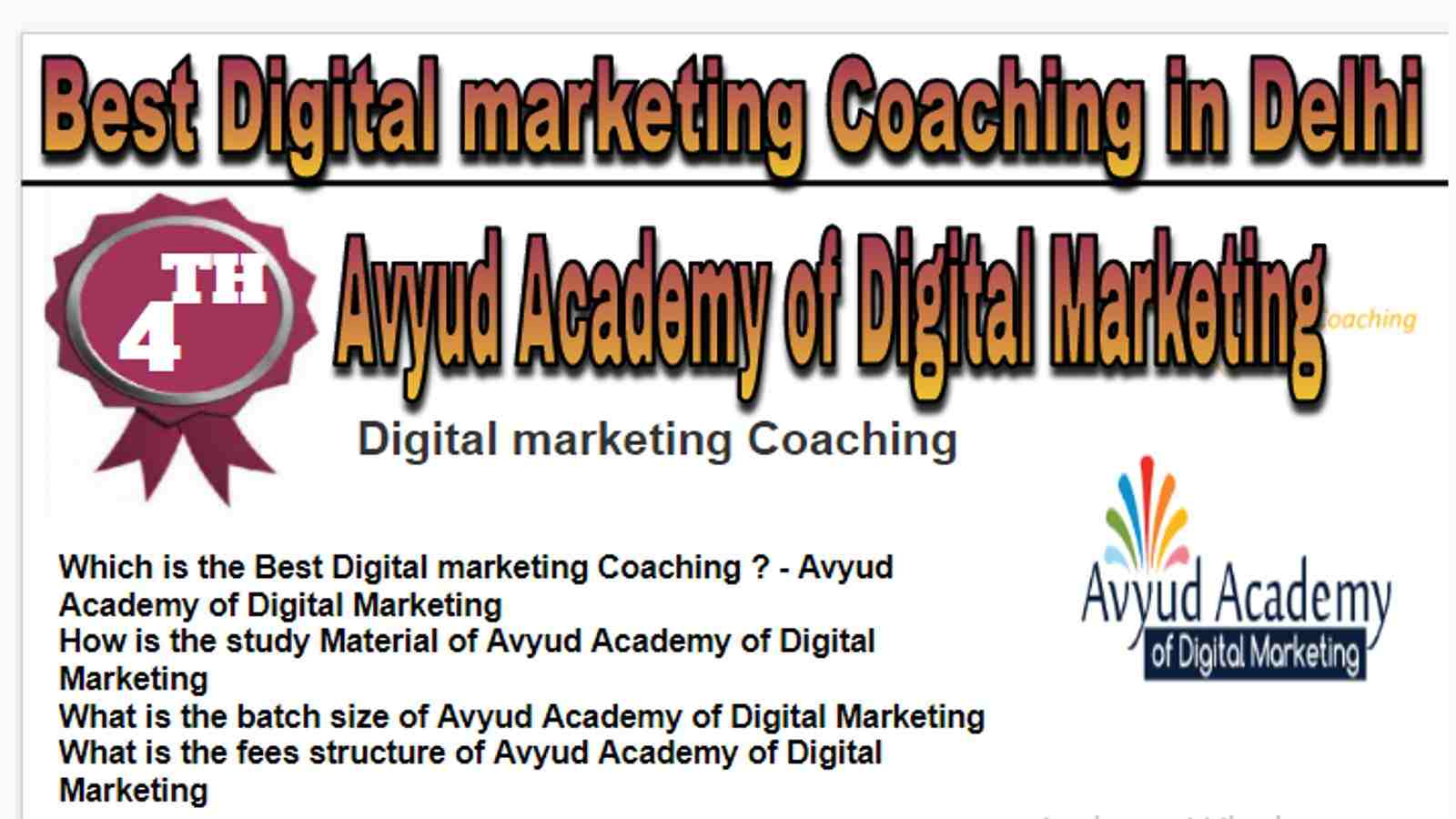Rank 4 Best Digital marketing Coaching in Delhi
