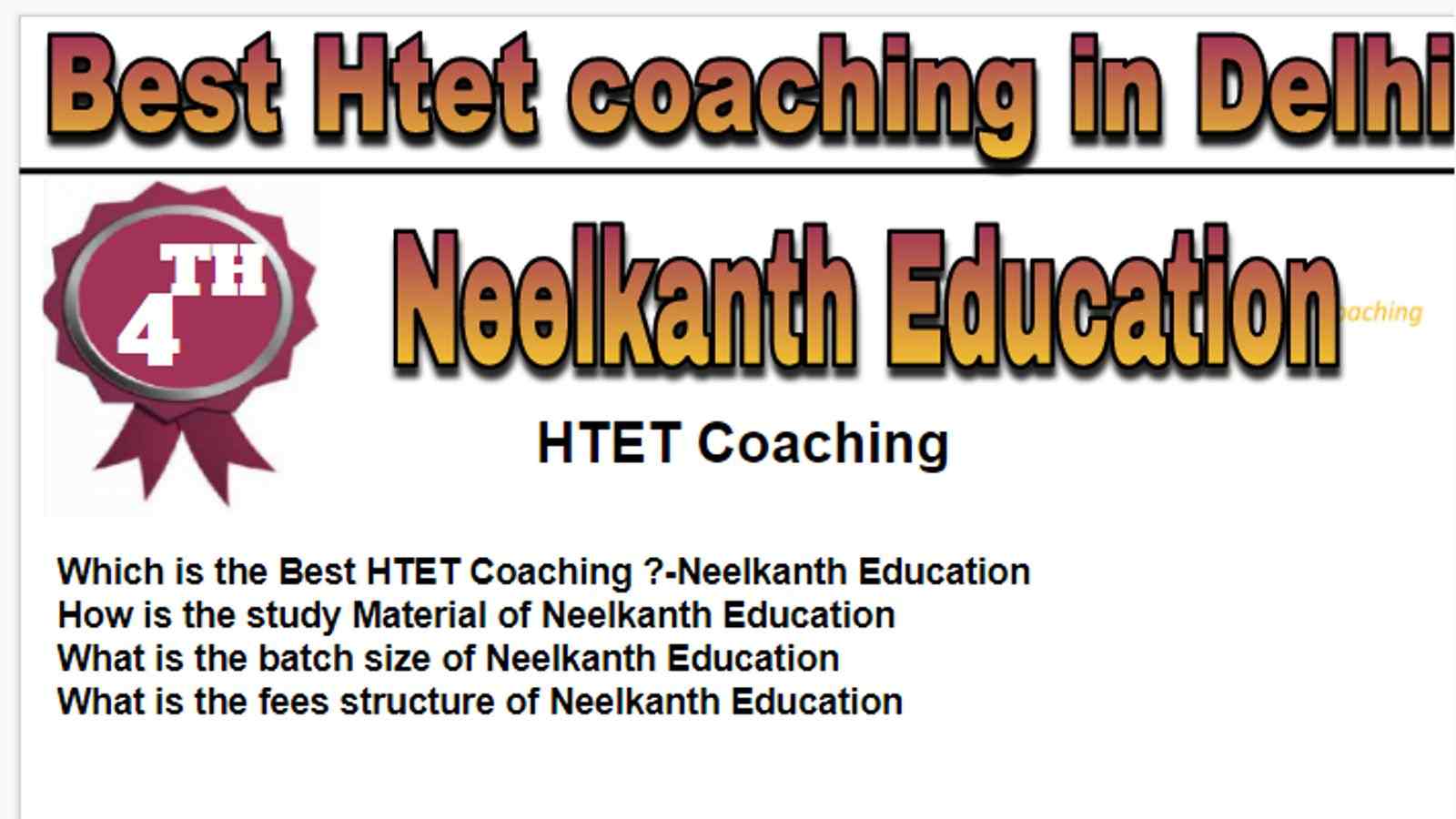 Rank 4 Best Htet coaching in Delhi