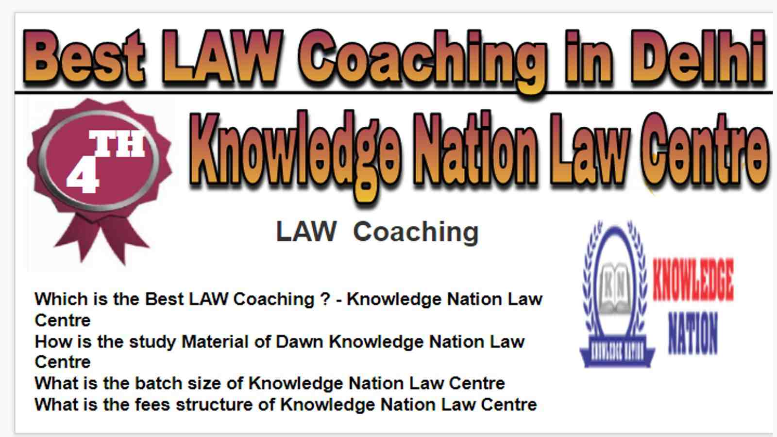 Rank 4 Best law Coaching in Delhi