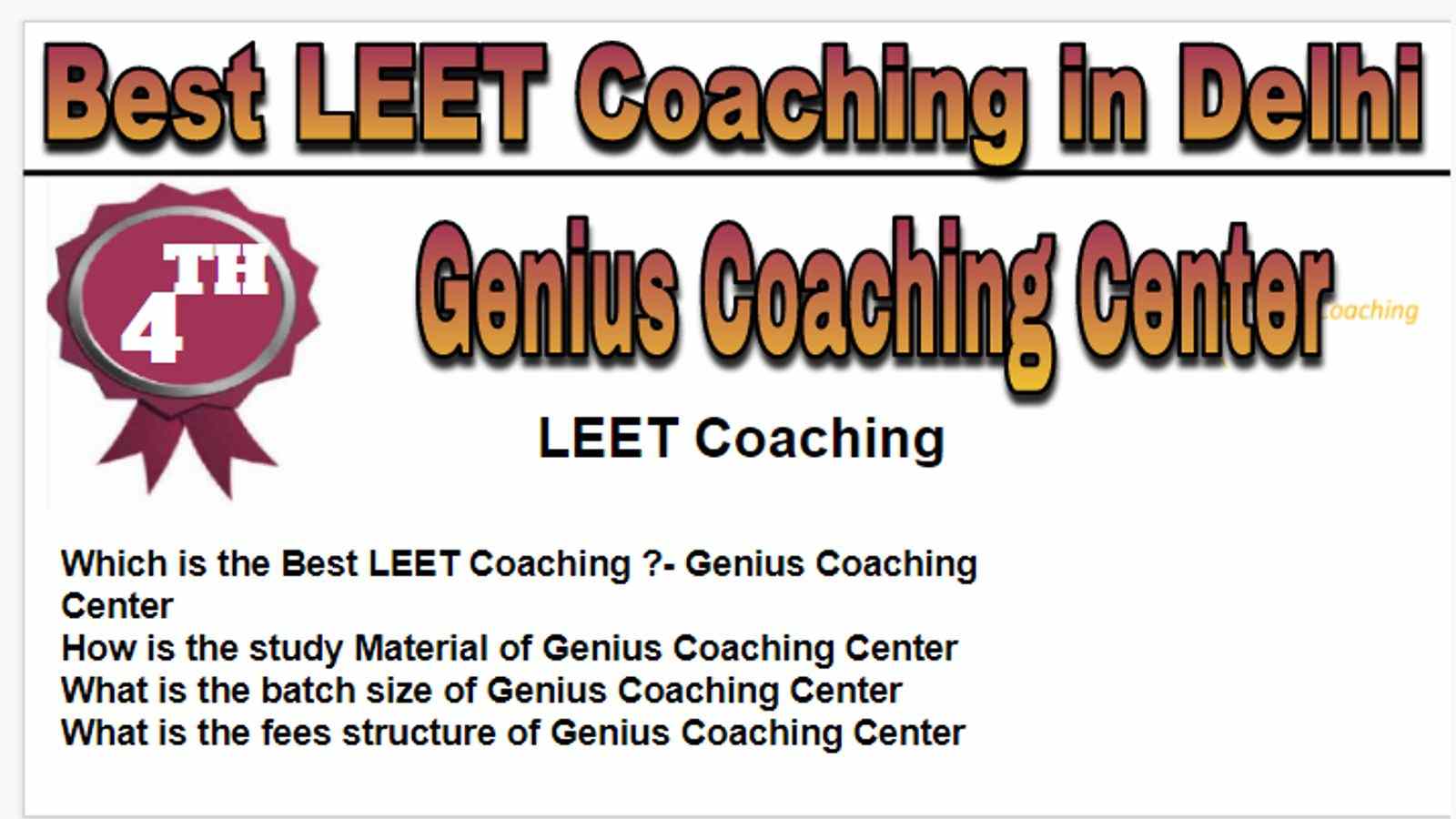 Rank 4 Best leet Coaching in Delhi