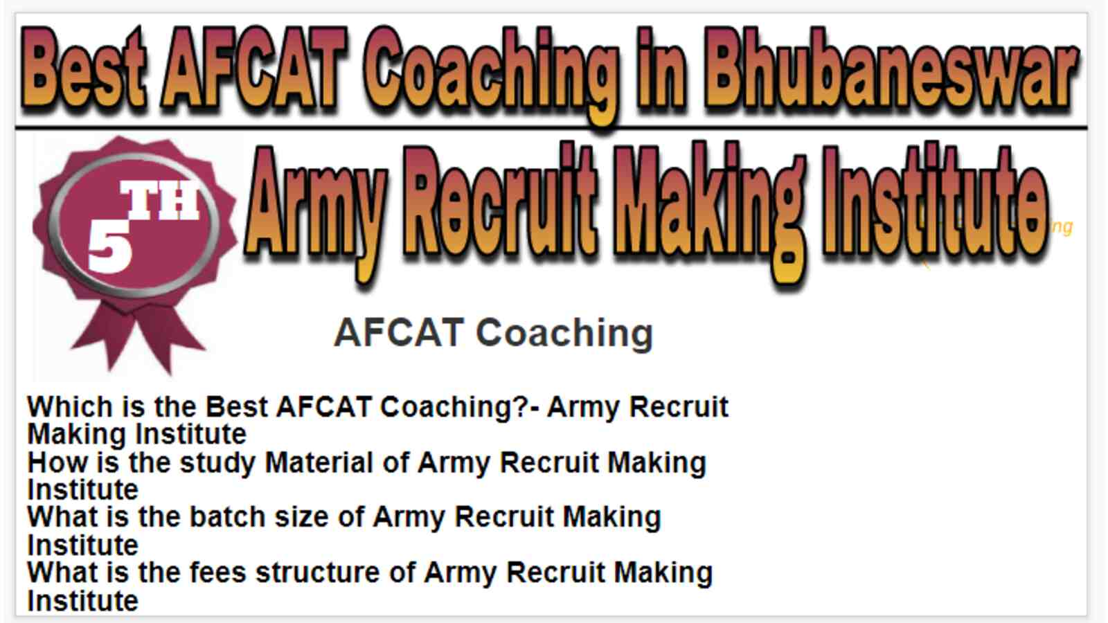 Rank 5 Best AFCAT Coaching in Bhubaneswar