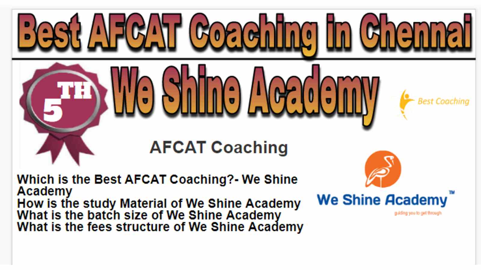 Rank 5 Best AFCAT Coaching in Chennai