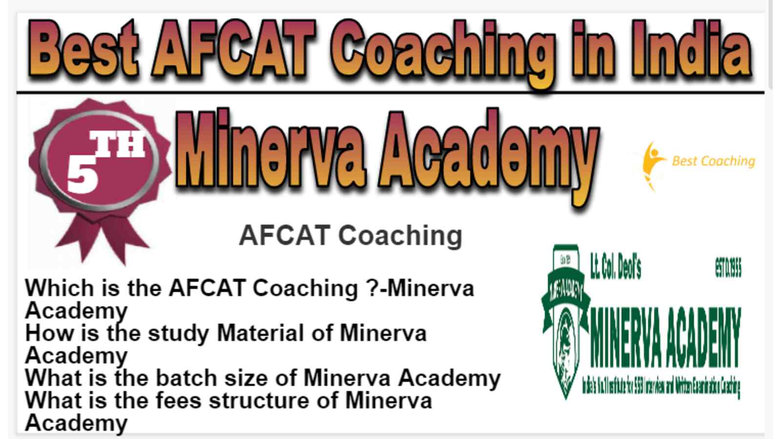 Rank 5 Best AFCAT Coaching in India
