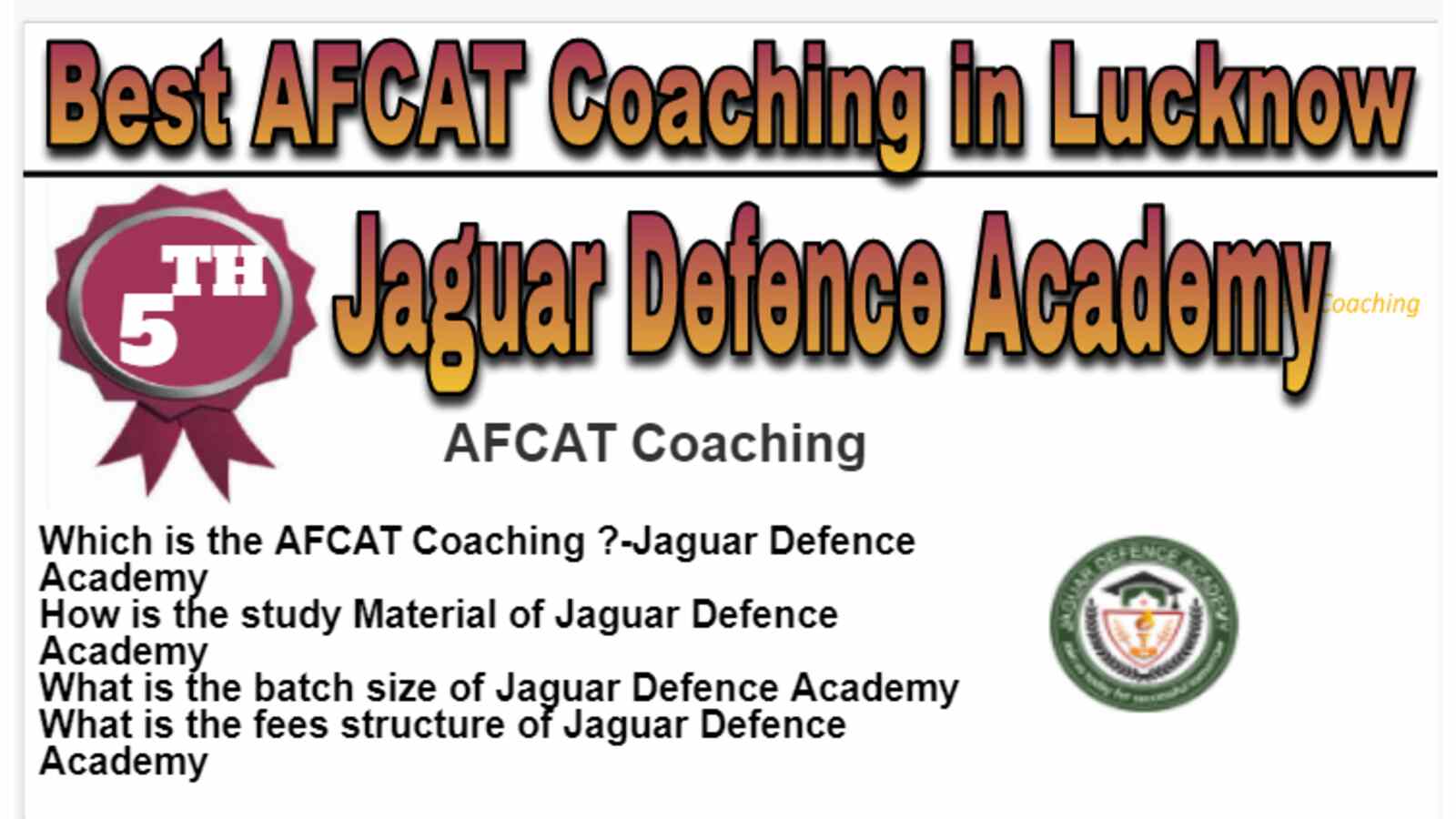 Rank 5 Best AFCAT Coaching in Lucknow