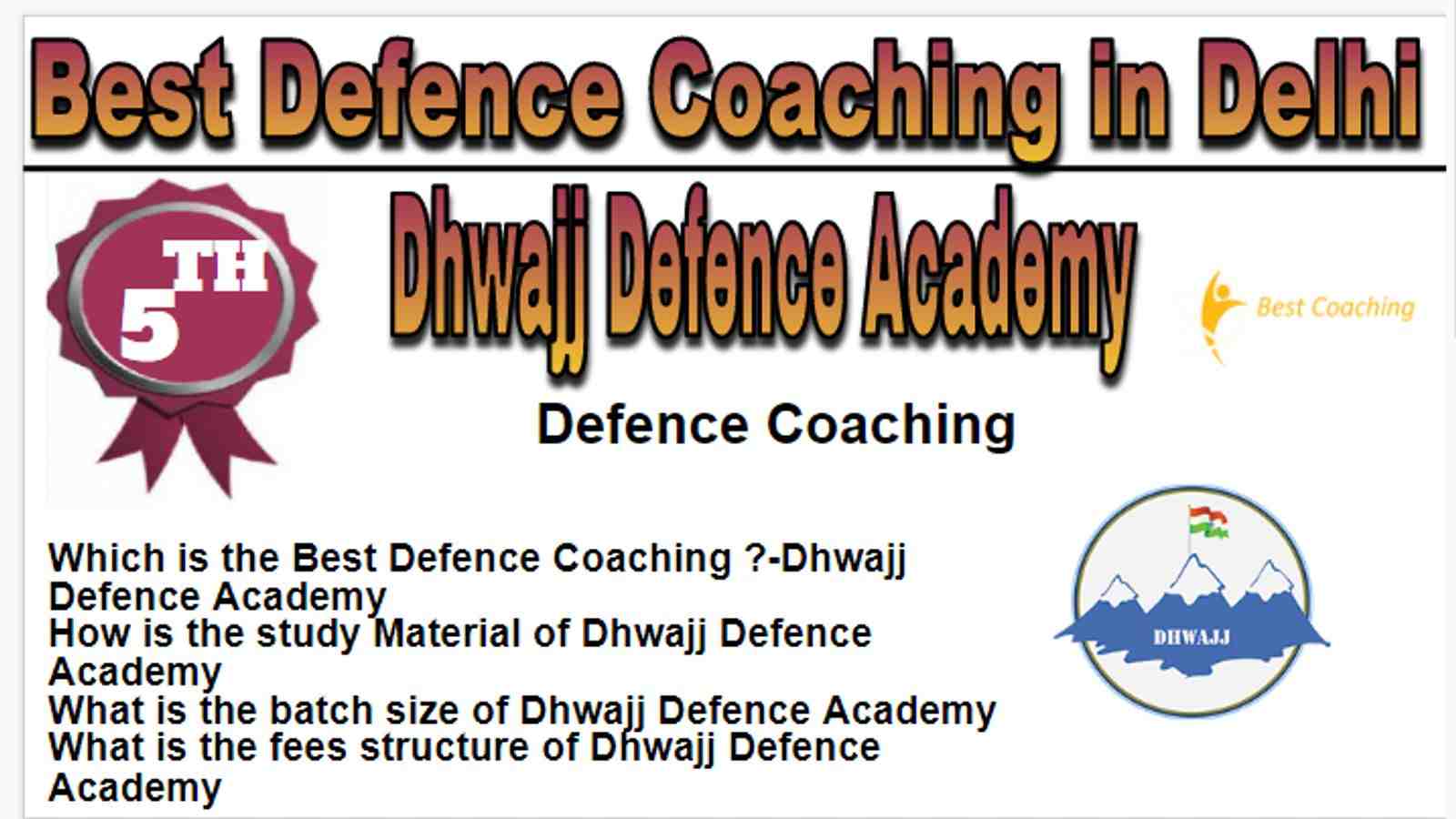 Rank 5 Best defence Coaching in Delhi