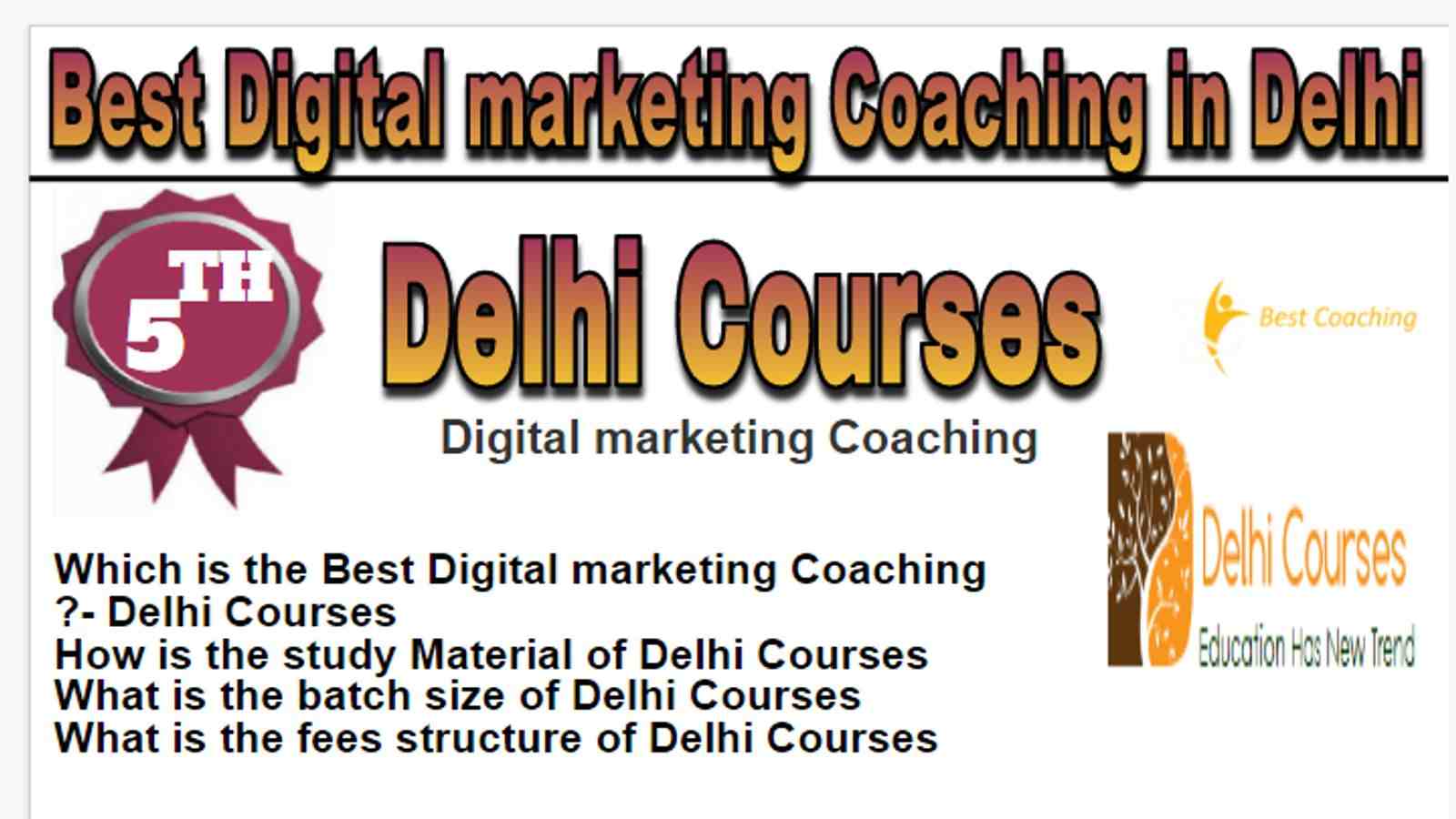 Rank 5 Best Digital marketing Coaching in Delhi
