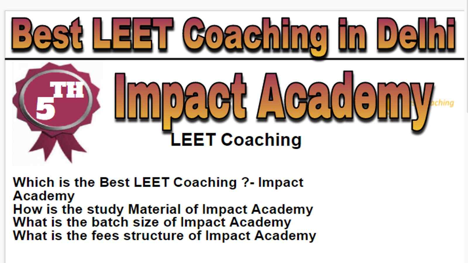 Rank 5 Best leet Coaching in Delhi