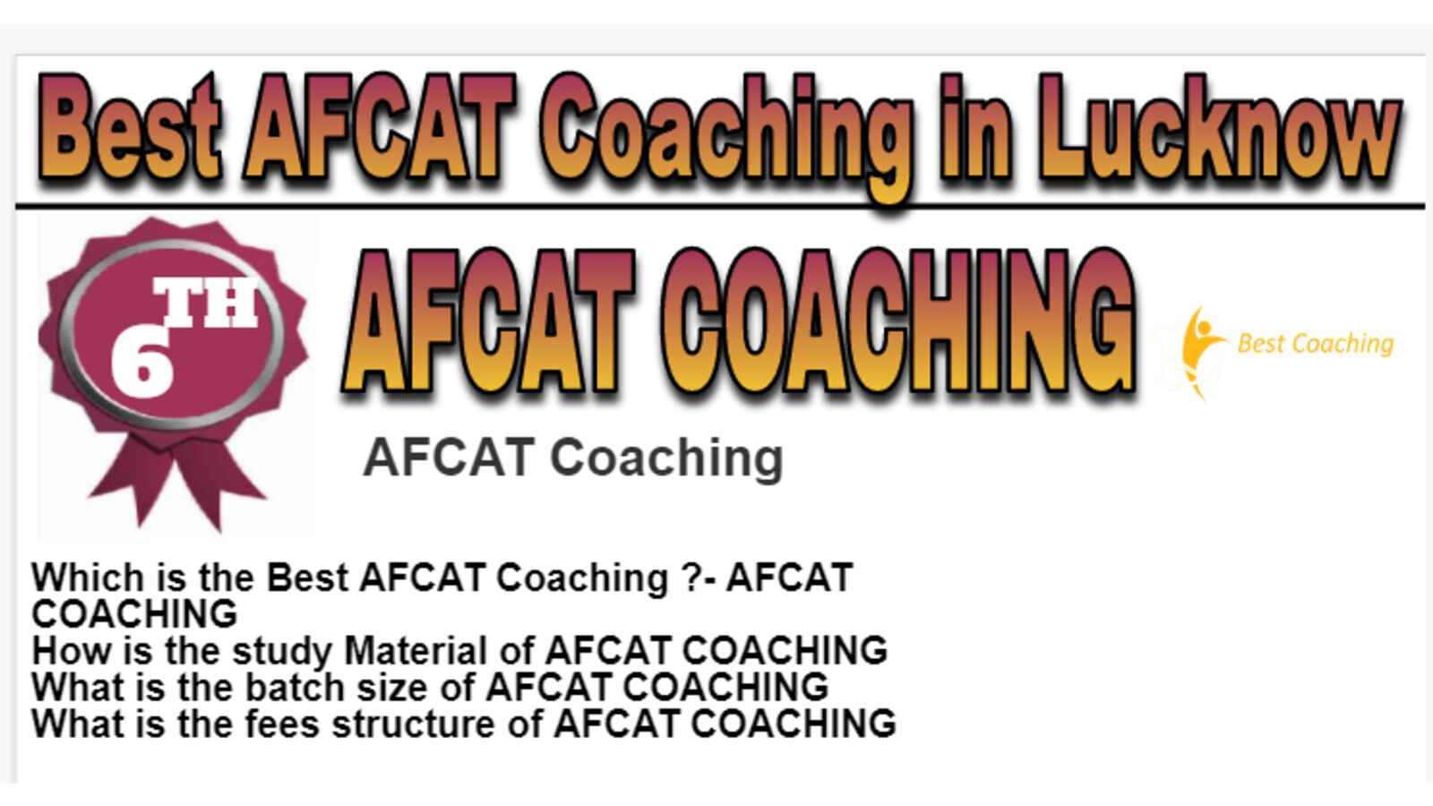 Rank 6 Best AFCAT Coaching in Lucknow