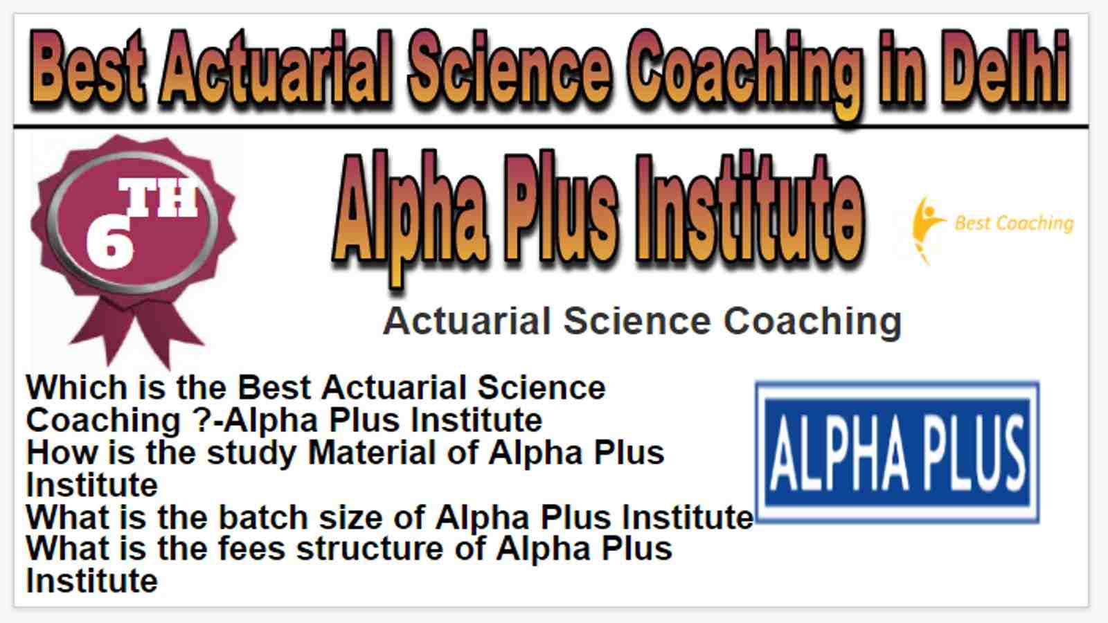 Rank-6- Best actuarial science coaching in Delhi