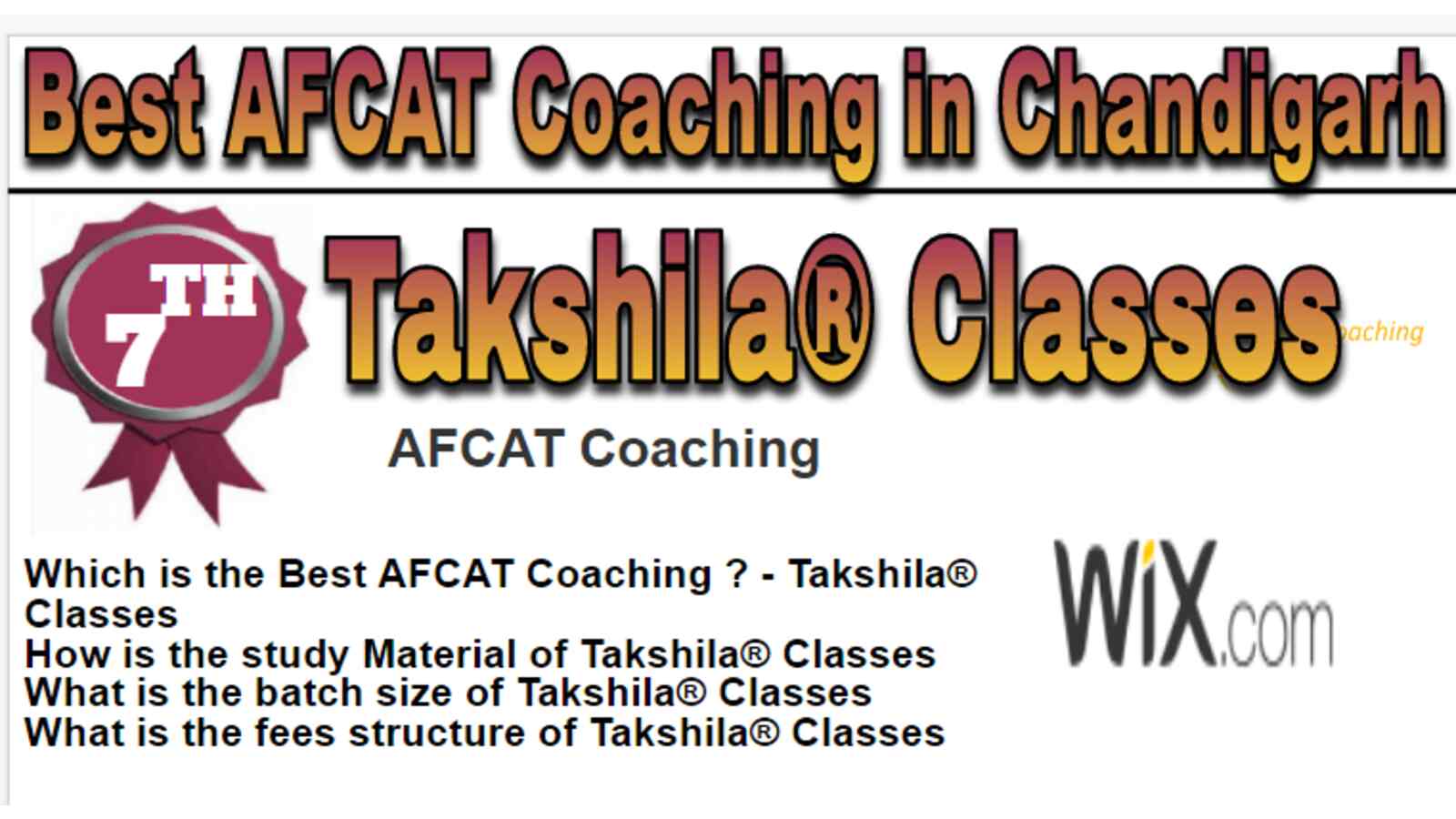 Rank 7 Best AFCAT Coaching in Chandigarh