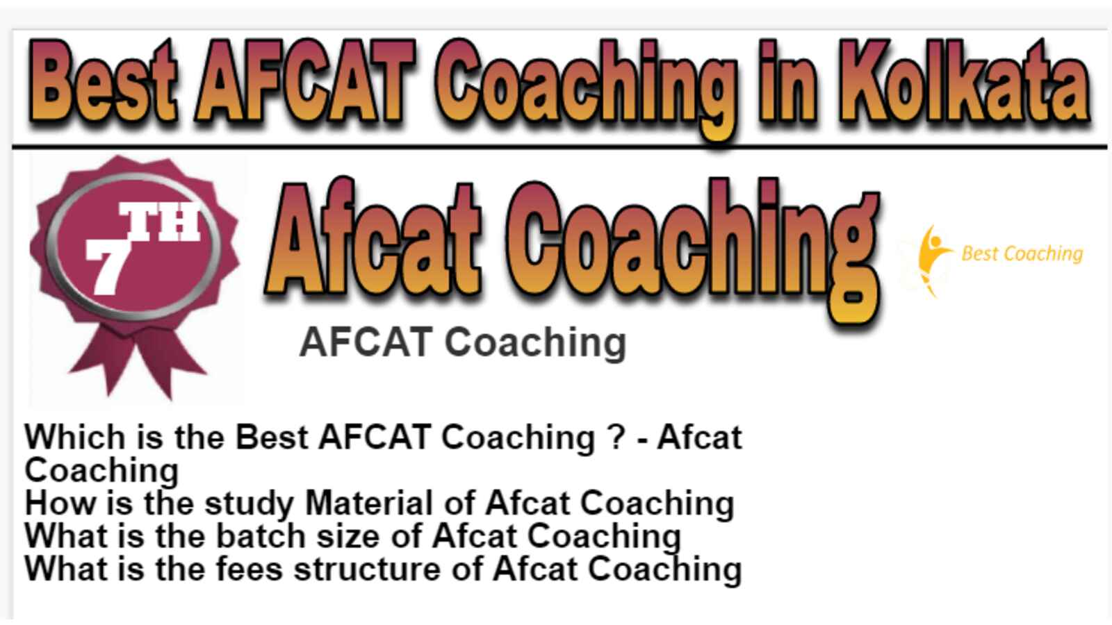 Rank 7 Best AFCAT Coaching in Kolkata