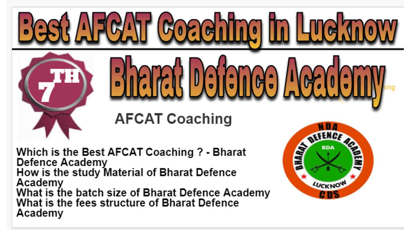 Rank 7 Best AFCAT Coaching in Lucknow