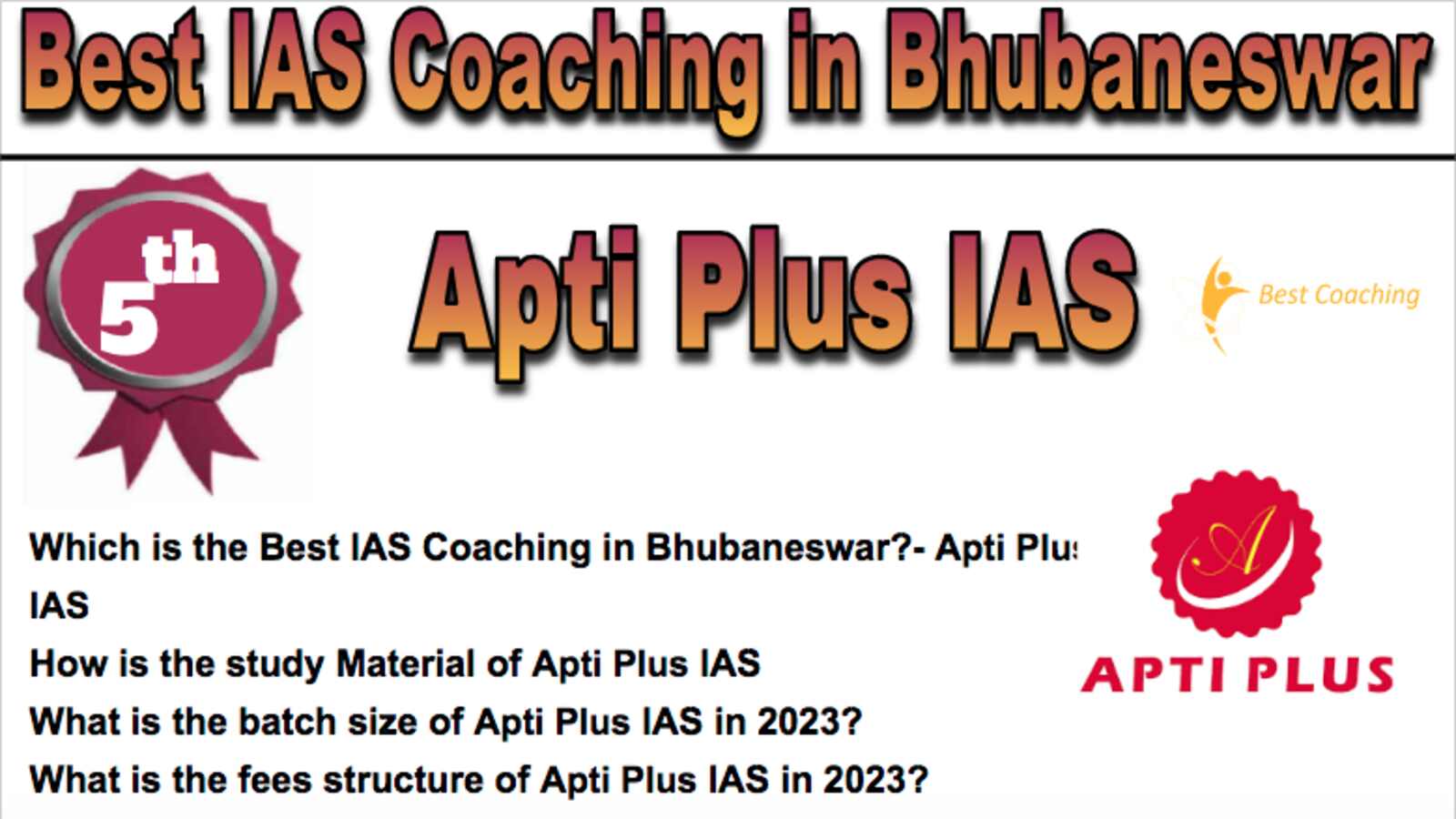 5th Best IAS Coaching in Bhubaneswar 2023
