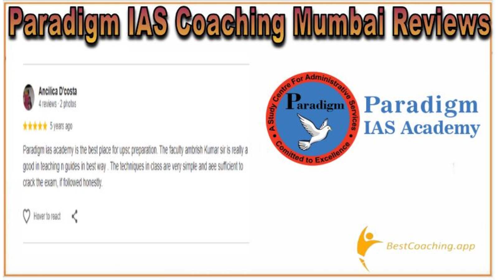Paradigam IAS Coaching Mumbai Reviews