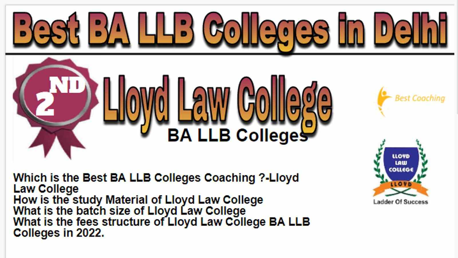 Rank 2 Best BA LLB Colleges in Delhi