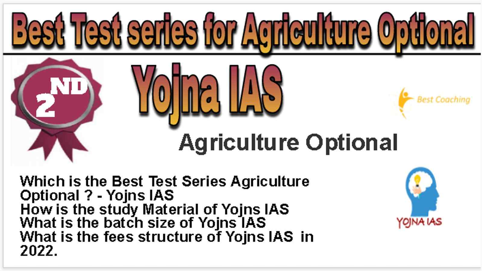 Rank 2 Best Test series for Agriculture Optional