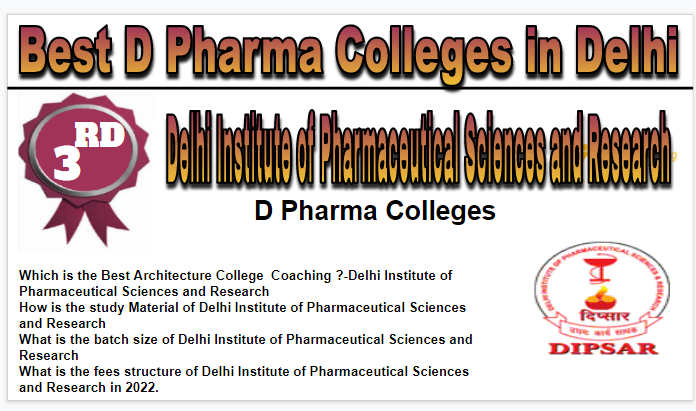 Rank 3 Best D Pharma Colleges in Delhi