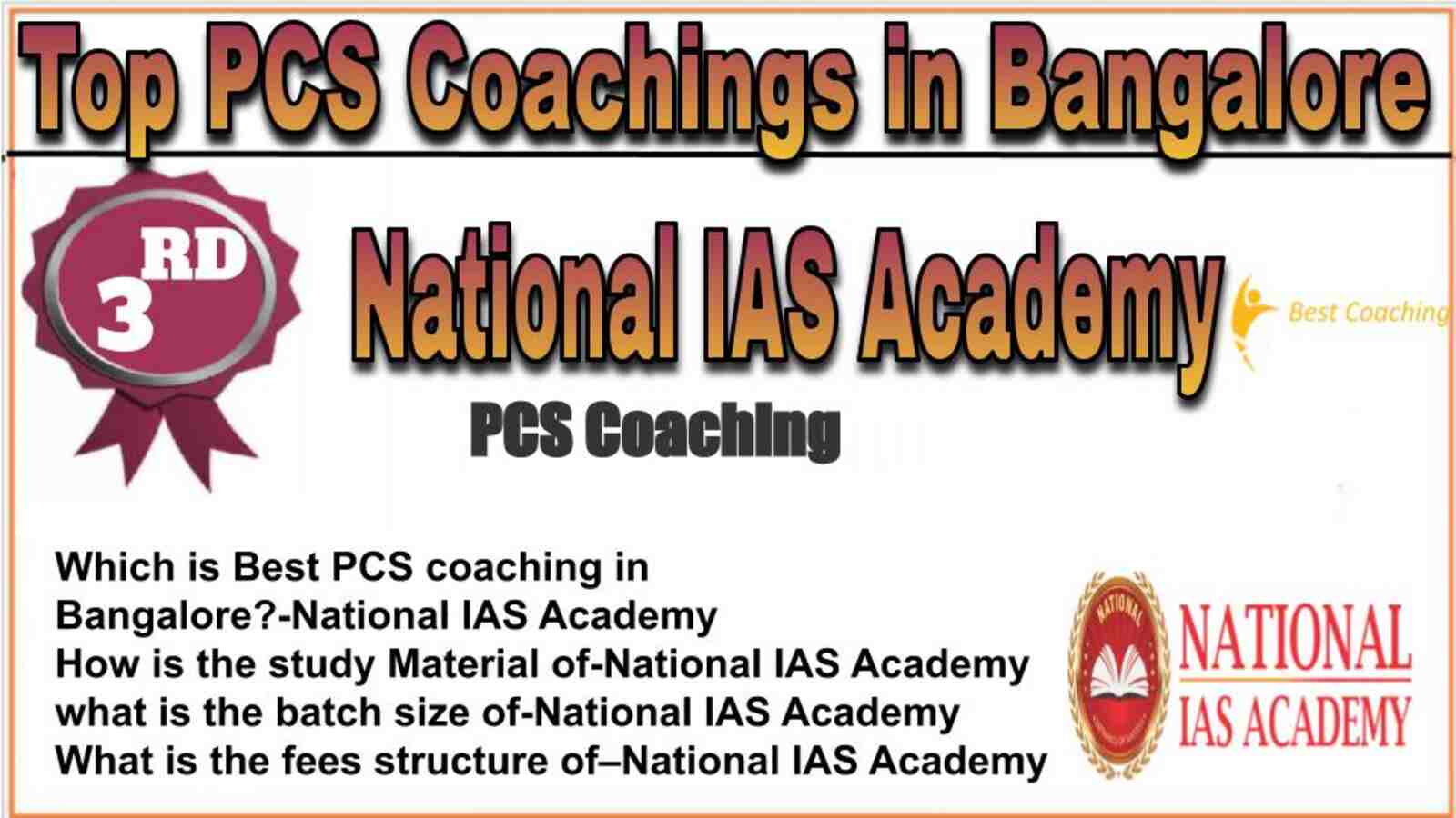 Rank 3 top PCS coachings in Bangalore