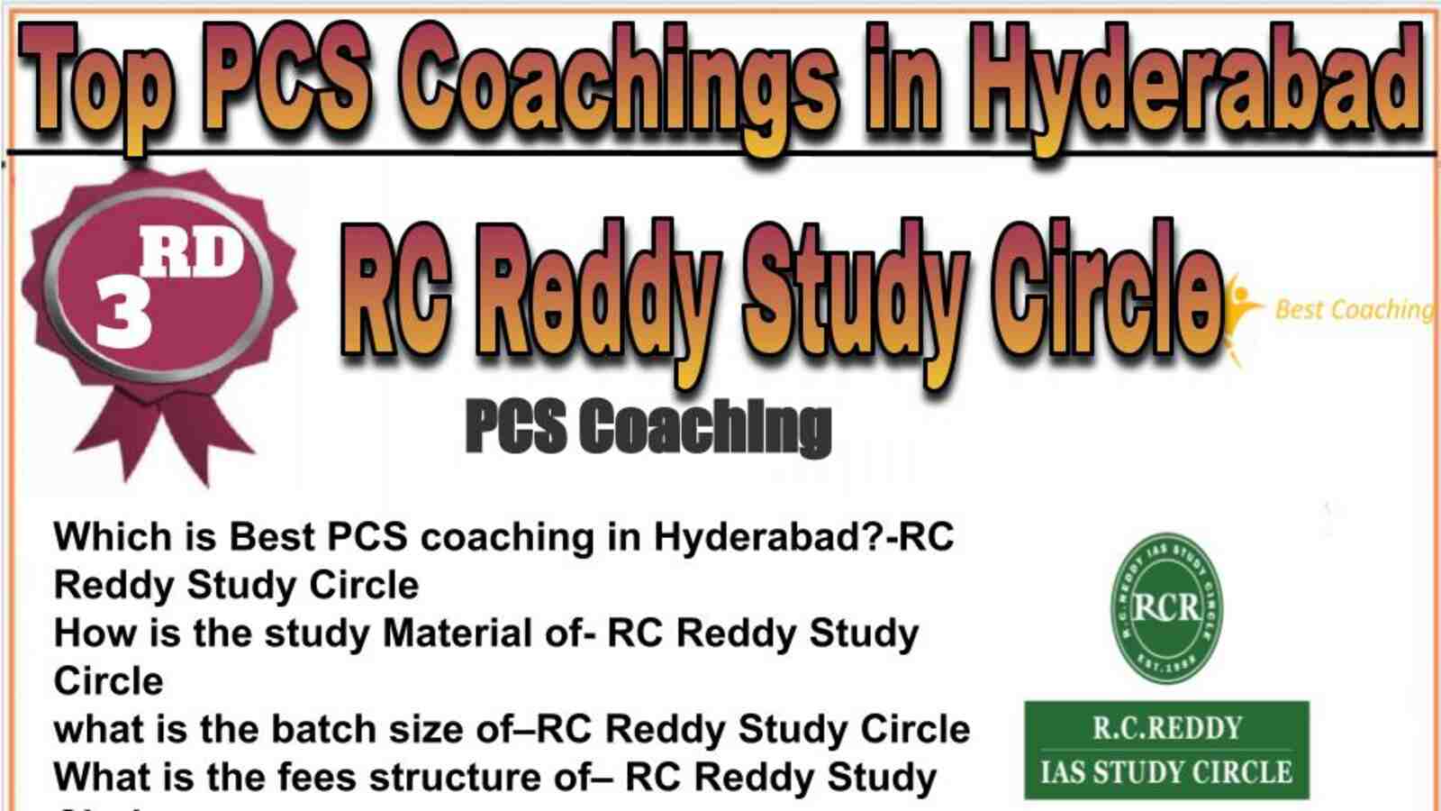 Rank 3 top PCS coachings in Hyderabad