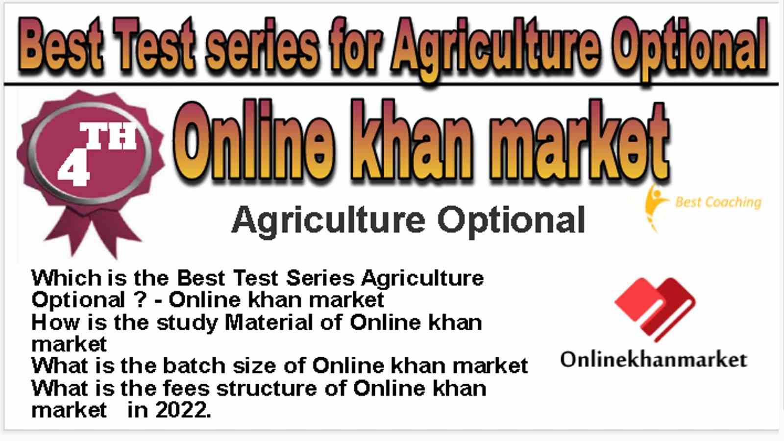 Rank 4 Best Test series for Agriculture Optional