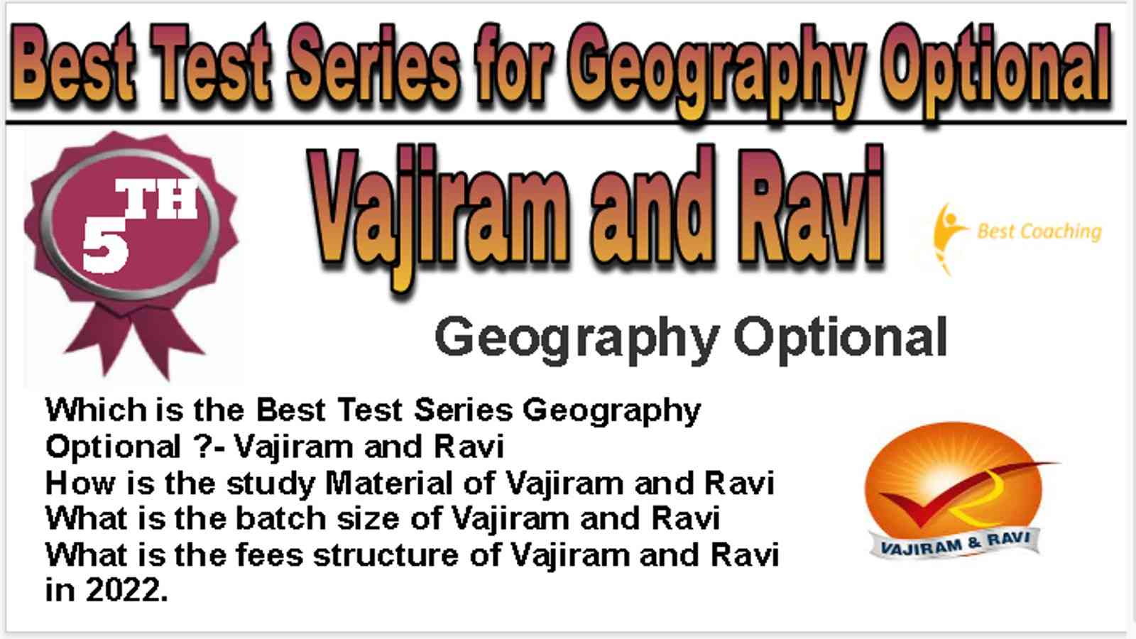 Rank 5 Best Test Series for Geography Optional