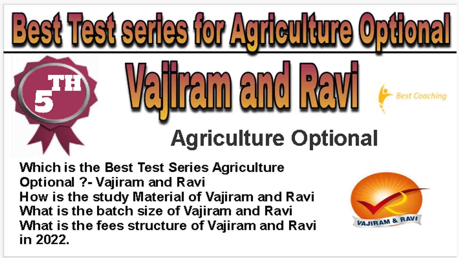 Rank 5 Best Test series for Agriculture Optional
