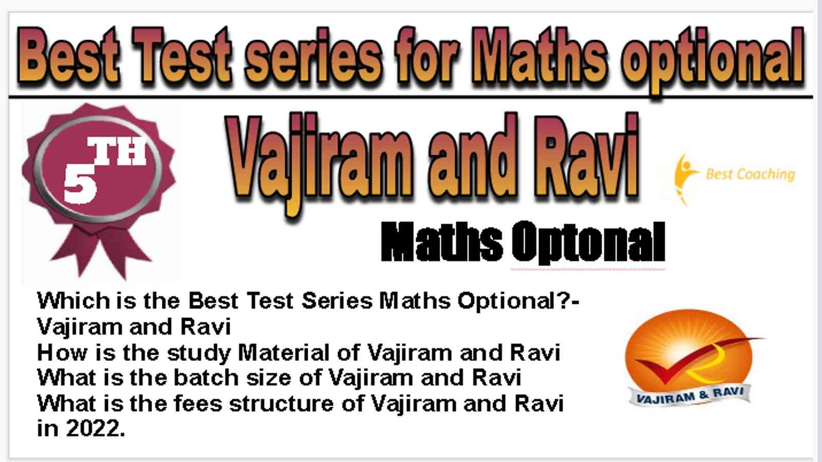 Rank 5 Best Test series for Maths Optional