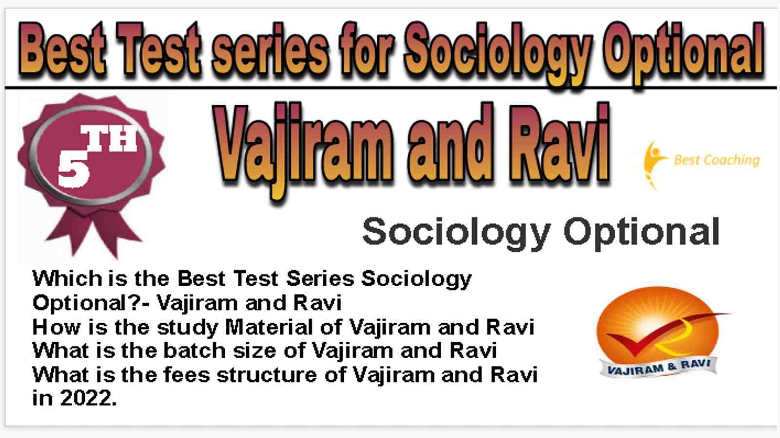 Rank 5 Best Test series for Sociology optional