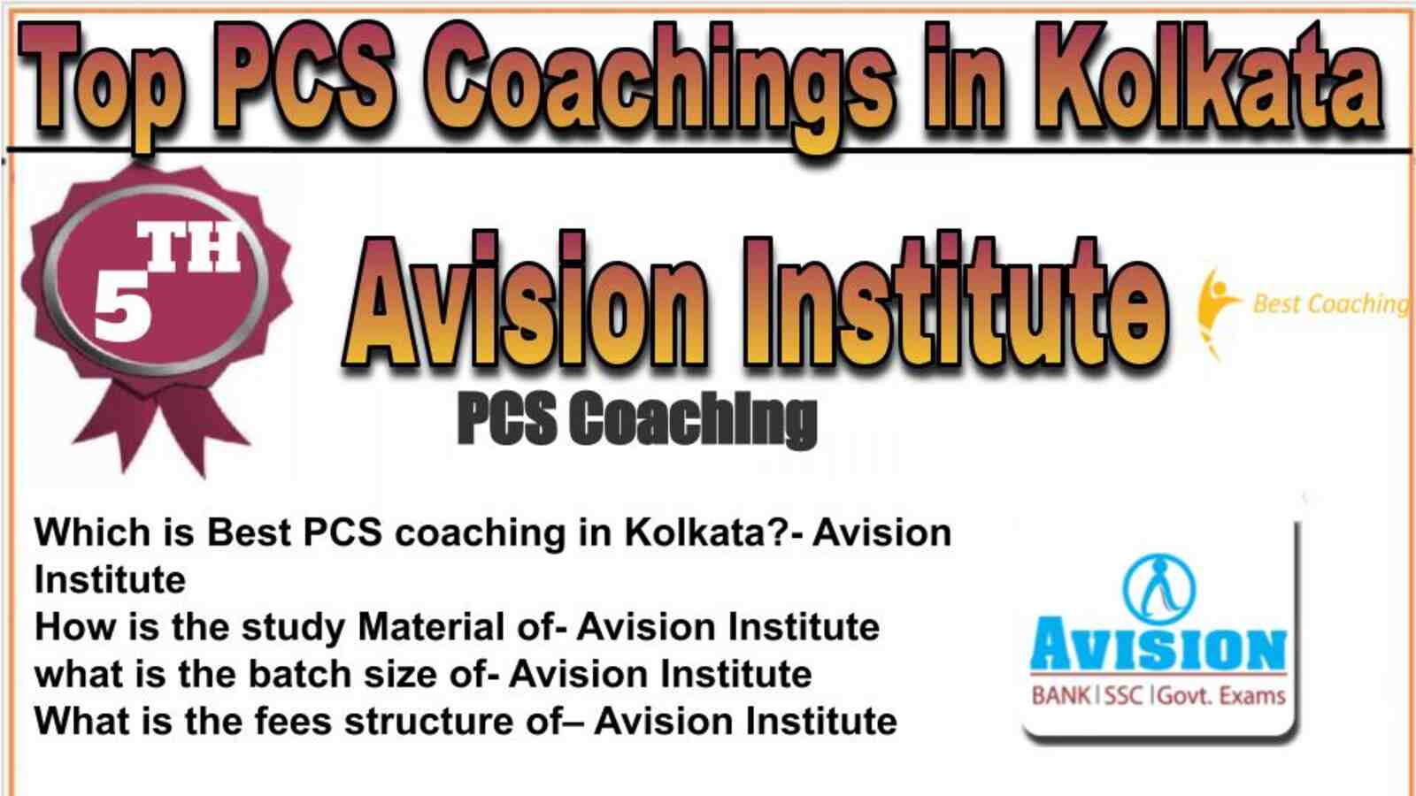 Rank 5 top PCS coachings in Kolkata