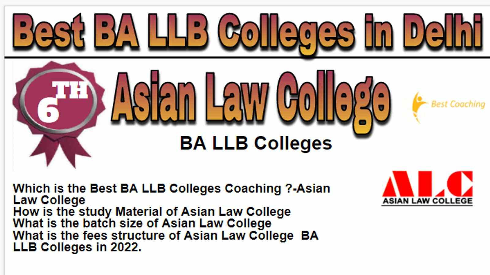 Rank 6 Best BA LLB Colleges in Delhi