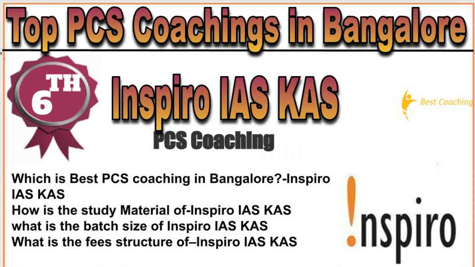 Rank 6 top PCS coachings in Bangalore