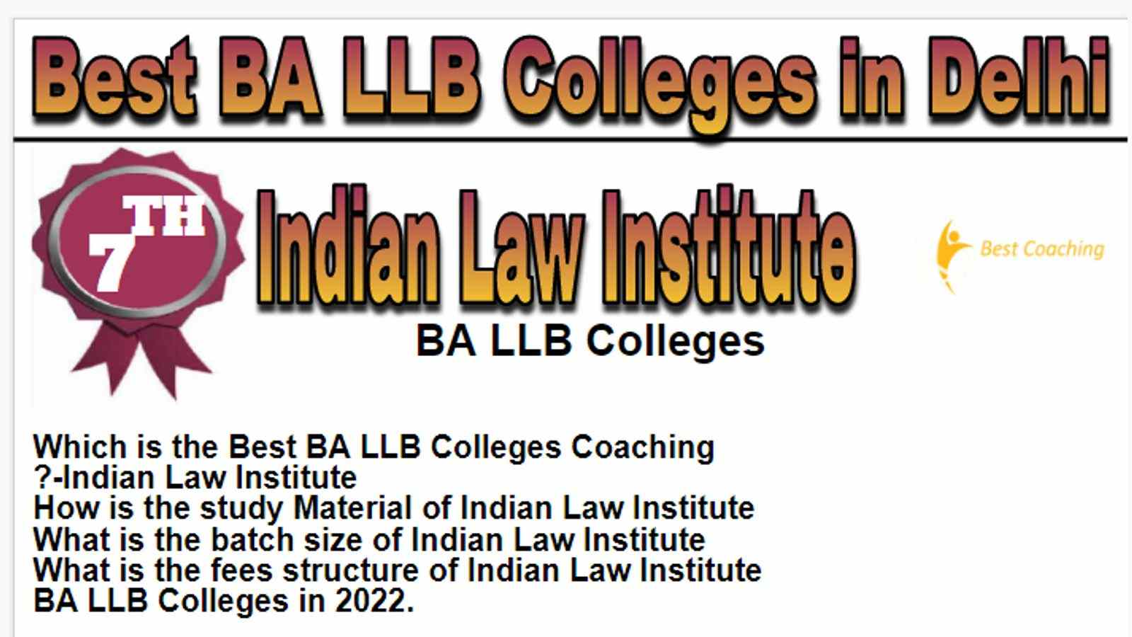 Rank 7 Best BA LLB Colleges in Delhi