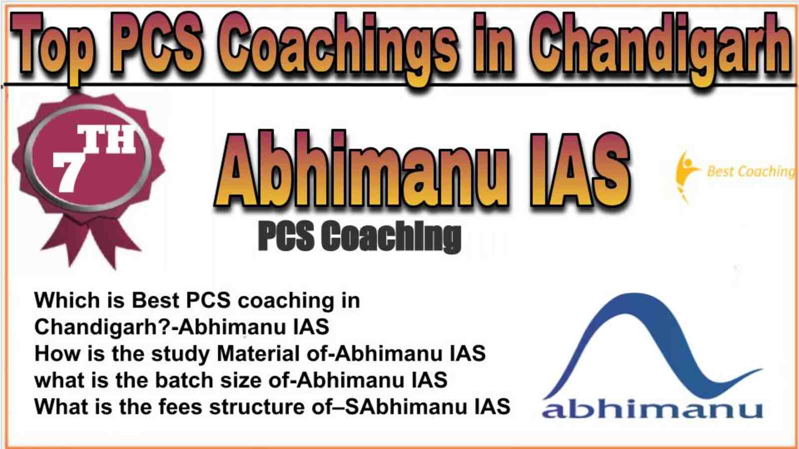 Rank 7 top PCS coachings in Chandigarh