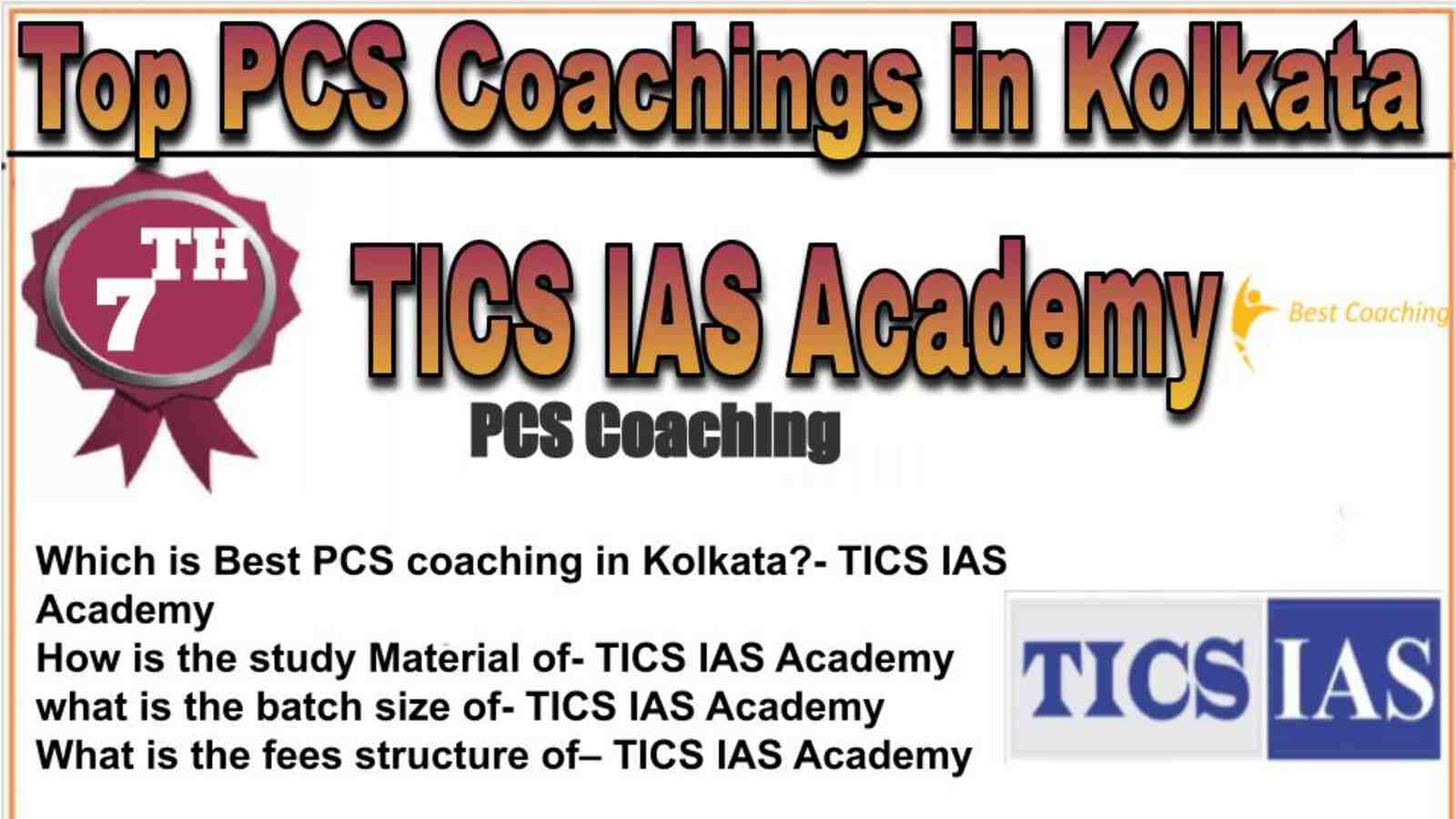 Rank 7 top PCS coachings in Kolkata