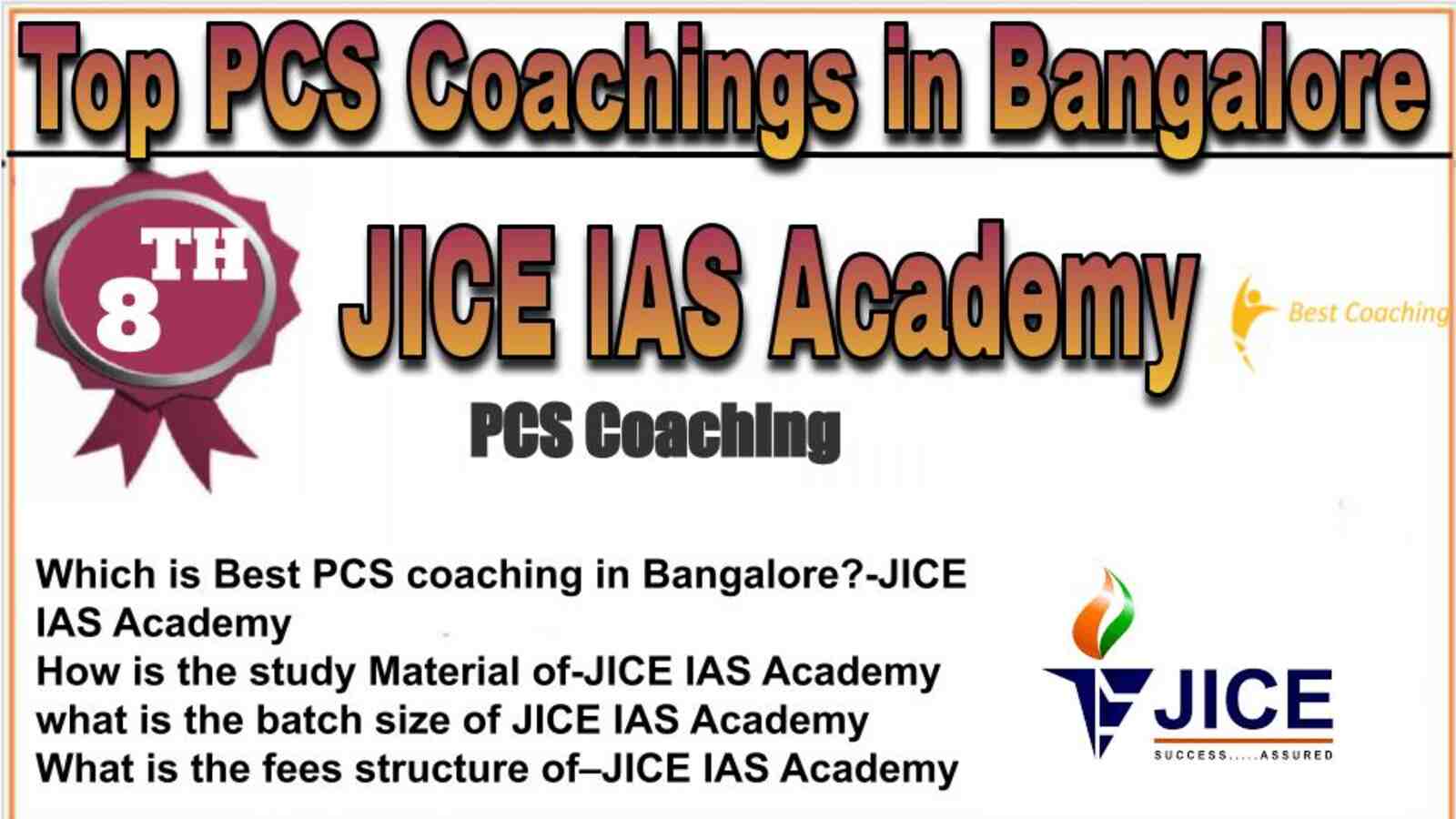 Rank 8 top PCS coachings in Bangalore
