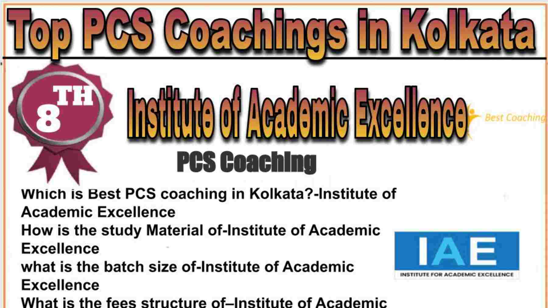 Rank 8 top PCS coachings in Kolkata