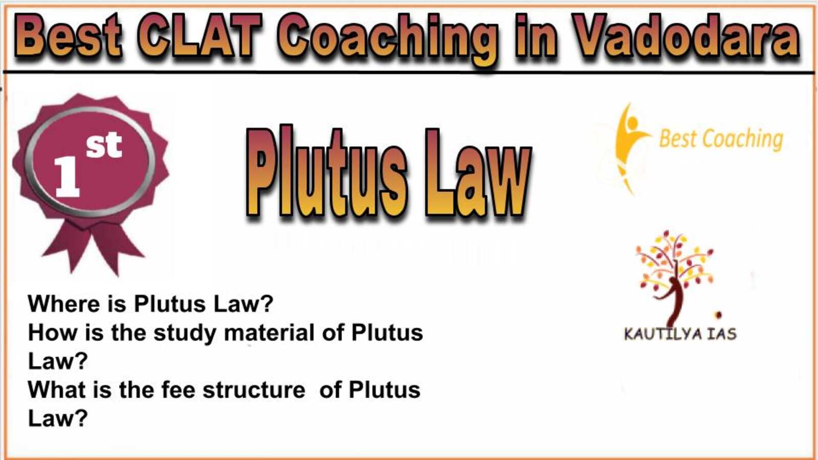 Rank 1. Plutus Law Best CLAT Coaching in Vadodara