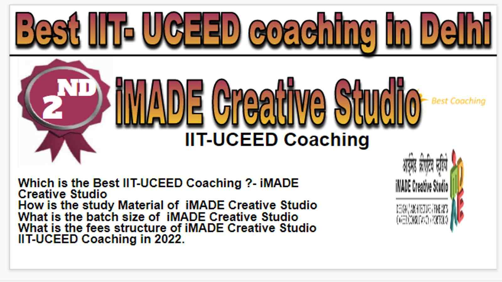 Rank 2 Best IIT- UCEED coaching in Delhi